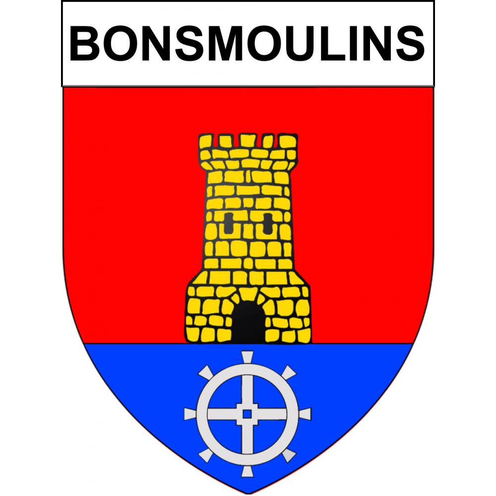 Bonsmoulins 61 ville sticker blason écusson autocollant adhésif