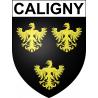 Pegatinas escudo de armas de Caligny adhesivo de la etiqueta engomada
