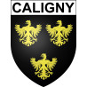 Pegatinas escudo de armas de Caligny adhesivo de la etiqueta engomada