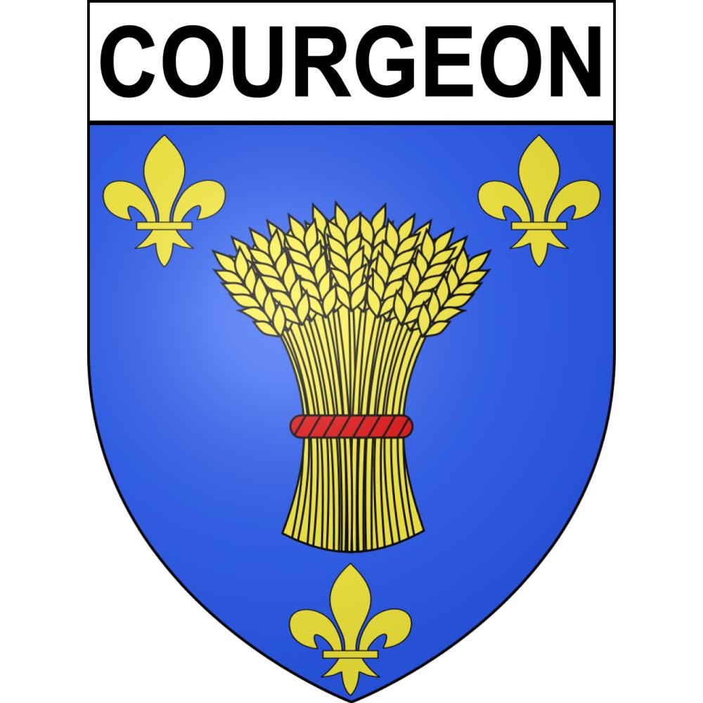 Courgeon 61 ville sticker blason écusson autocollant adhésif