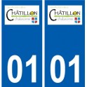 01 Châtillon-sur-Chalaronne logo ville autocollant plaque sticker