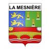Pegatinas escudo de armas de La Mesnière adhesivo de la etiqueta engomada