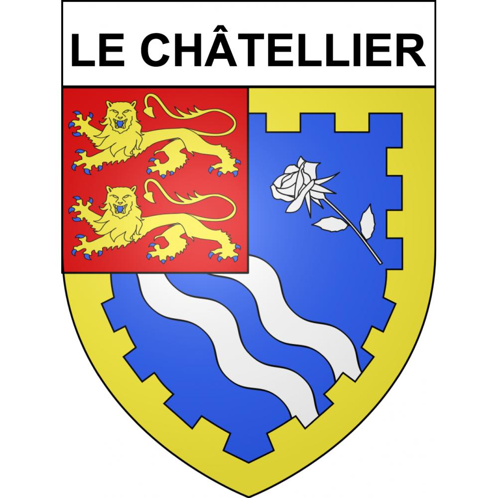 Pegatinas escudo de armas de Le Châtellier adhesivo de la etiqueta engomada