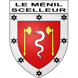 Pegatinas escudo de armas de Le Ménil-Scelleur adhesivo de la etiqueta engomada