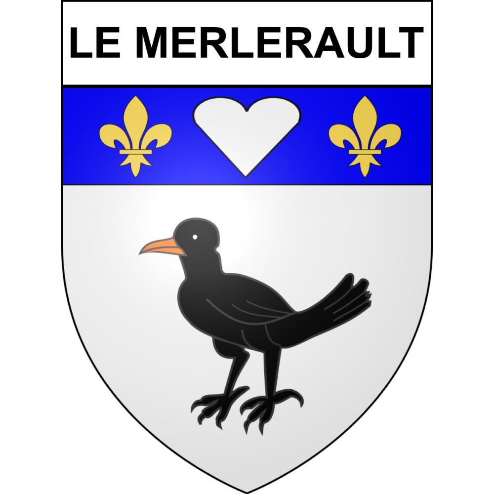Le Merlerault 61 ville sticker blason écusson autocollant adhésif