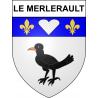 Pegatinas escudo de armas de Le Merlerault adhesivo de la etiqueta engomada