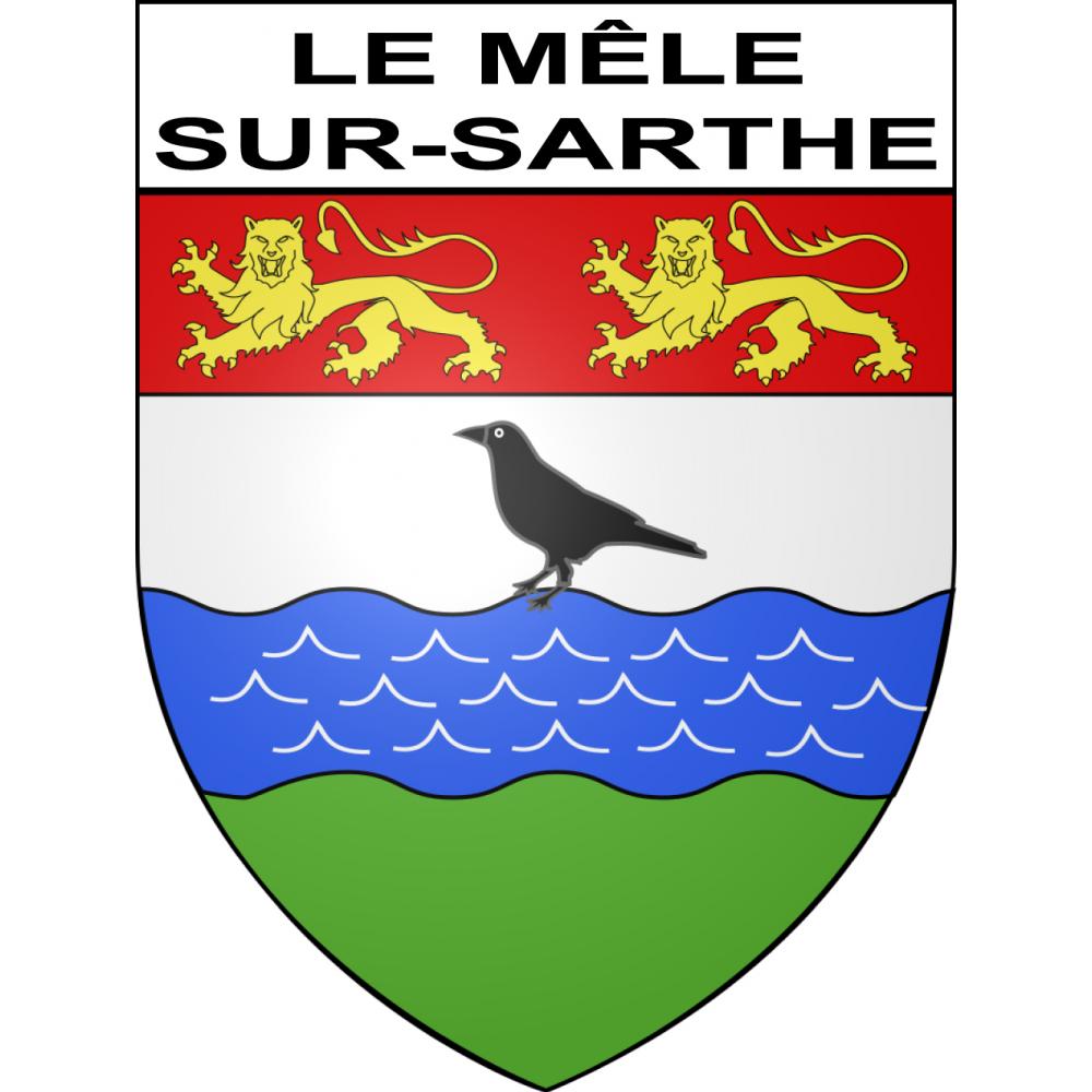 Pegatinas escudo de armas de Le Mêle-sur-Sarthe adhesivo de la etiqueta engomada