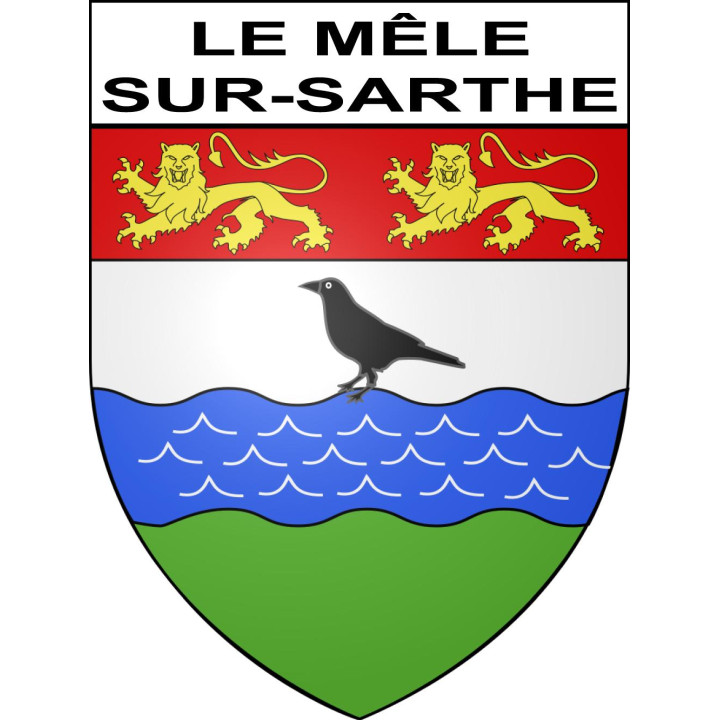 Pegatinas escudo de armas de Le Mêle-sur-Sarthe adhesivo de la etiqueta engomada