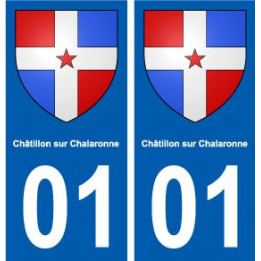 01 Châtillon-sur-Chalaronne ville autocollant plaque sticker