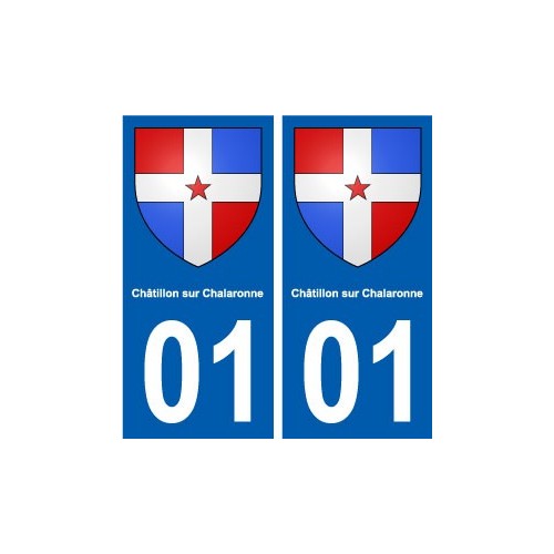 01 Châtillon-sur-Chalaronne ville autocollant plaque sticker