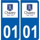 01 Chazey-sur-Ain logo ville autocollant plaque sticker