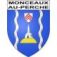 Pegatinas escudo de armas de Monceaux-au-Perche adhesivo de la etiqueta engomada