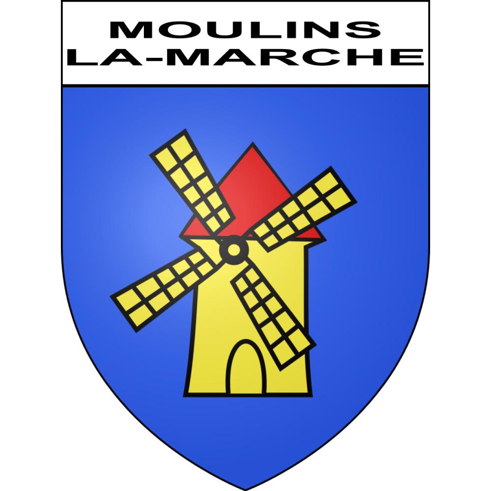 Stickers coat of arms Moulins-la-Marche adhesive sticker