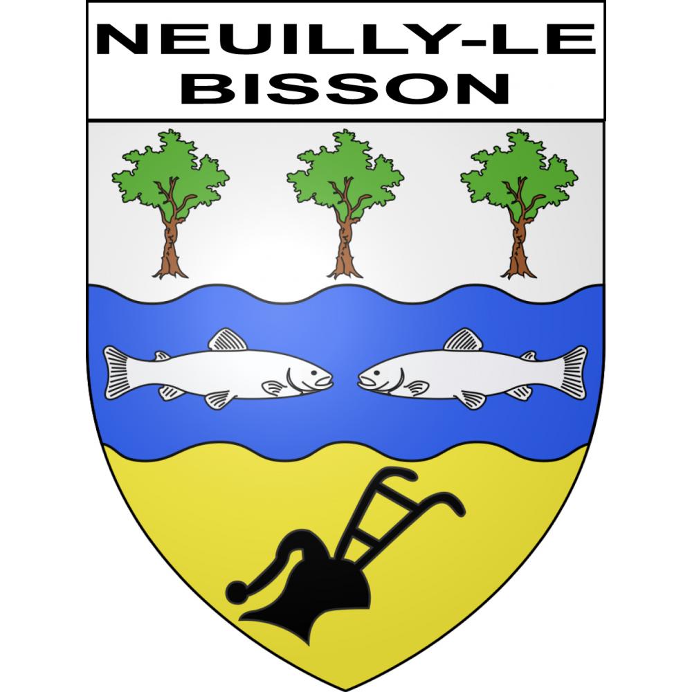 Pegatinas escudo de armas de Neuilly-le-Bisson adhesivo de la etiqueta engomada