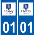 01 Chazey-sur-Ain logo ville autocollant plaque sticker