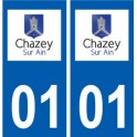 01 Chazey-sur-Ain logo ville autocollant plaque sticker