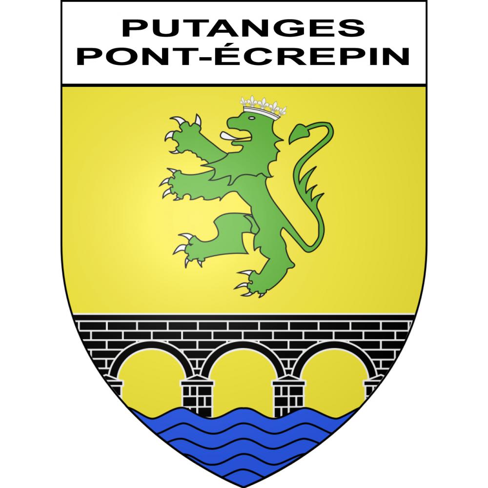 Putanges-Pont-Écrepin 61 ville sticker blason écusson autocollant adhésif