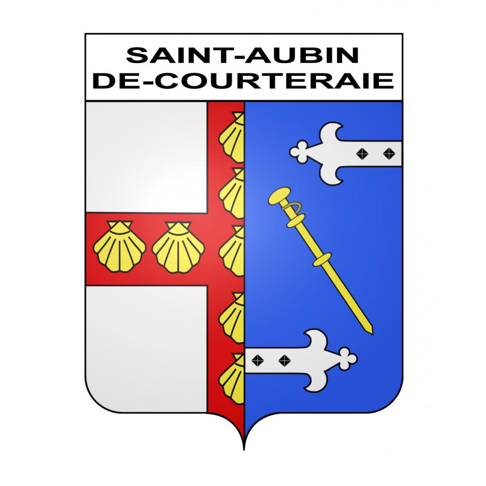 Saint-Aubin-de-Courteraie 61 ville sticker blason écusson autocollant adhésif