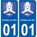 01 Chazey-sur-Ain ville autocollant plaque sticker
