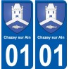 01 Chazey-sur-Ain ville autocollant plaque sticker