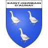 Pegatinas escudo de armas de Saint-Germain-d'Aunay adhesivo de la etiqueta engomada