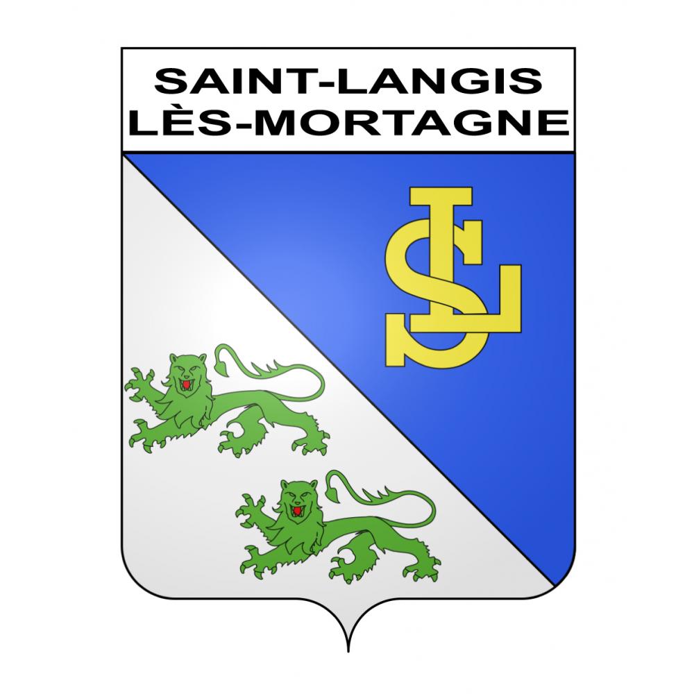 Saint-Langis-lès-Mortagne 61 ville sticker blason écusson autocollant adhésif