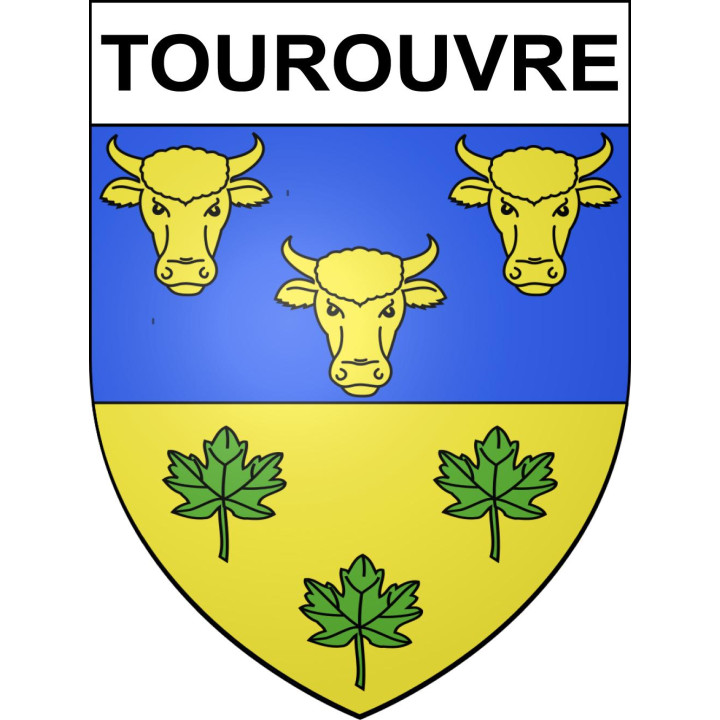 Pegatinas escudo de armas de Tourouvre adhesivo de la etiqueta engomada