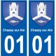 01 Chazey-sur-Ain ville autocollant plaque sticker