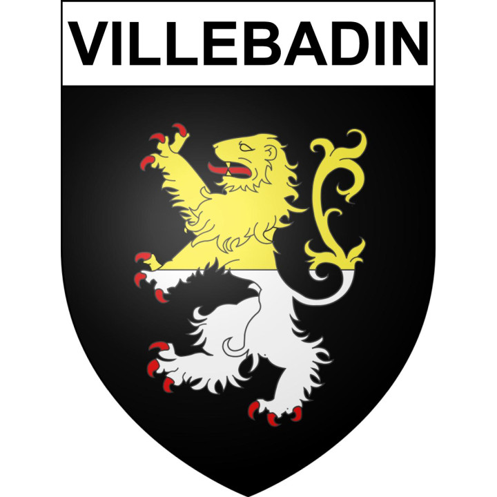Pegatinas escudo de armas de Villebadin adhesivo de la etiqueta engomada