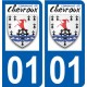 01 Chevroux logo ville autocollant plaque sticker