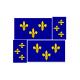 Set de 4 drapeau fleurs de lys jaune symbole royauté drapeau royaume de France Renaissance autocollant adhésif sticker logo32684