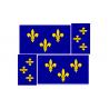 Set de 4 drapeau fleurs de lys jaune symbole royauté drapeau royaume de France Renaissance autocollant adhésif sticker logo32684