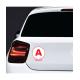 A fantaisie aile contour rose conduite jeune conducteur voiture sticker autocollant logo48