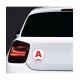 A rouge fantaisie montagne arbre conduite jeune conducteur voiture sticker autocollant logo883