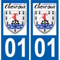 01 Chevroux logo ville autocollant plaque sticker