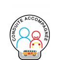 Conduite accompagnée fantaisie van hibiscus conduite apprenti jeune conducteur voiture sticker autocollant logo695