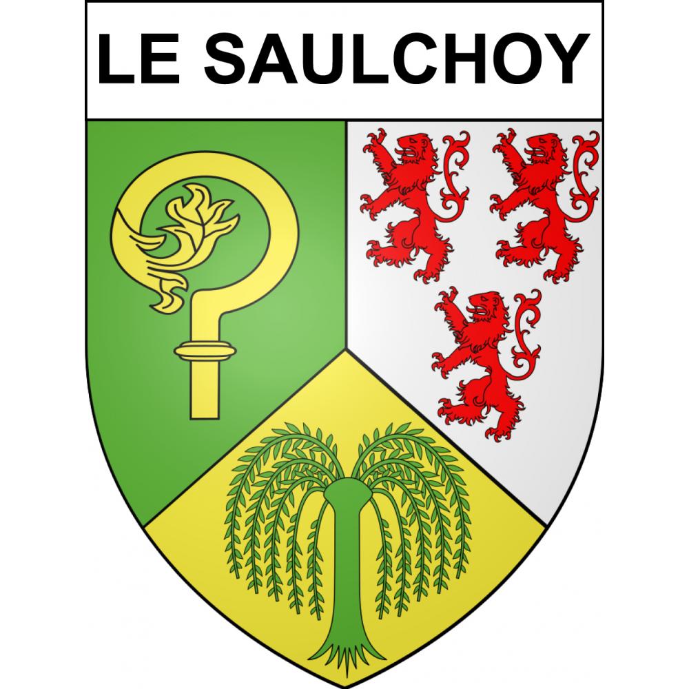 Pegatinas escudo de armas de Le Saulchoy adhesivo de la etiqueta engomada