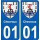 01 Chevroux ville autocollant plaque sticker