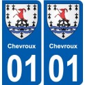 01 Chevroux ville autocollant plaque sticker