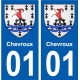 01 Chevroux ville autocollant plaque sticker