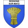 Pegatinas escudo de armas de Ressons-sur-Matz adhesivo de la etiqueta engomada