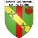 Pegatinas escudo de armas de Saint-Germain-la-Poterie adhesivo de la etiqueta engomada