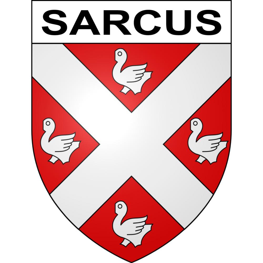 Pegatinas escudo de armas de Sarcus adhesivo de la etiqueta engomada