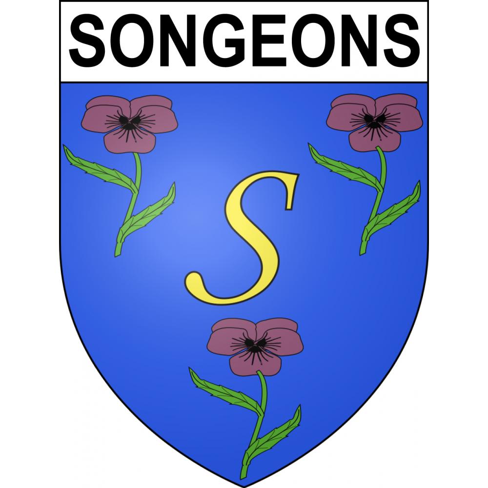 Songeons 60 ville sticker blason écusson autocollant adhésif