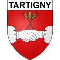 Pegatinas escudo de armas de Tartigny adhesivo de la etiqueta engomada