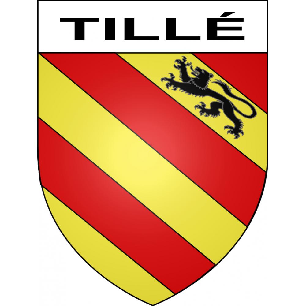 Pegatinas escudo de armas de Tillé adhesivo de la etiqueta engomada