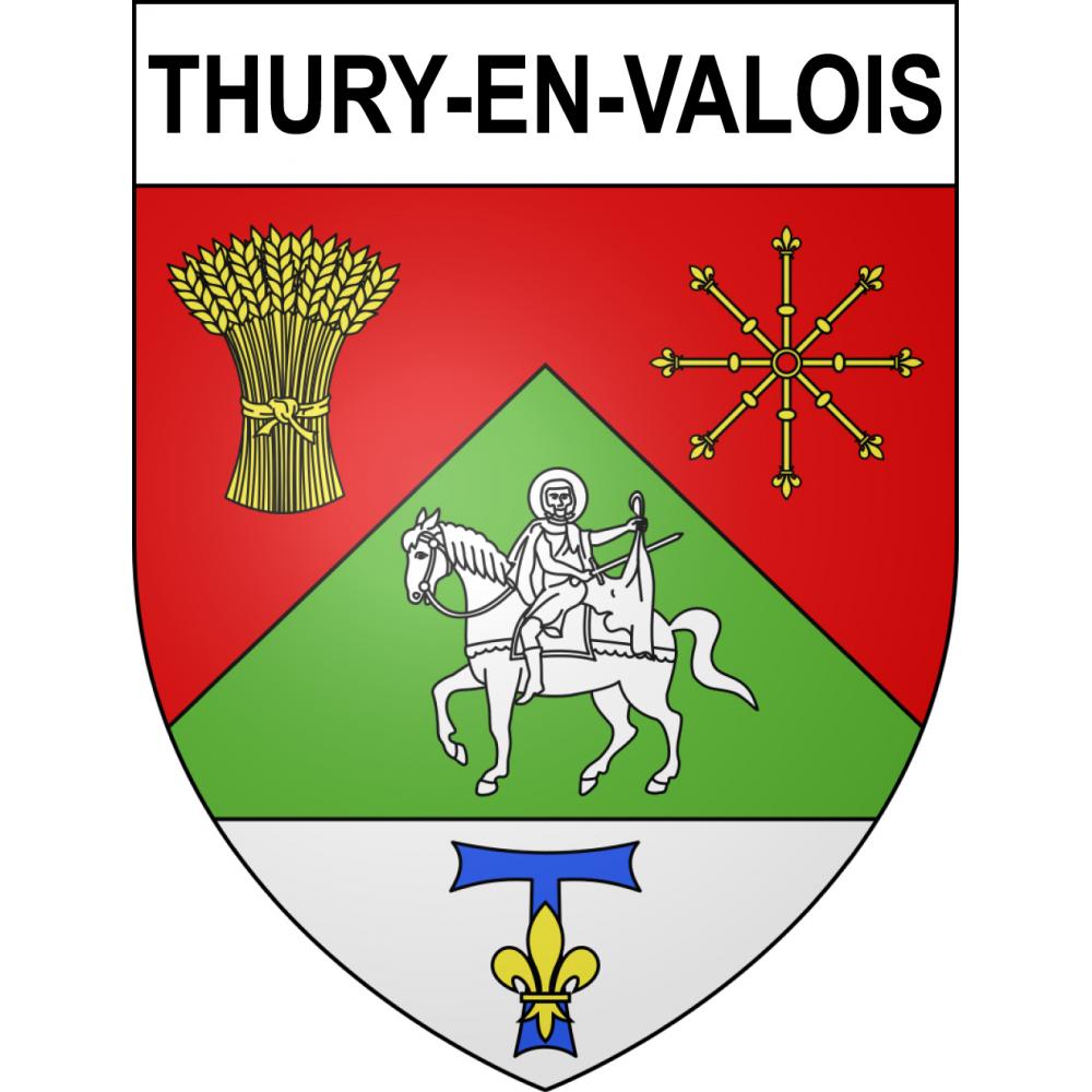 Thury-en-Valois 60 ville sticker blason écusson autocollant adhésif