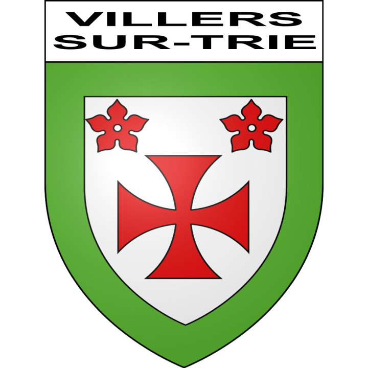 Villers-sur-Trie 60 ville sticker blason écusson autocollant adhésif