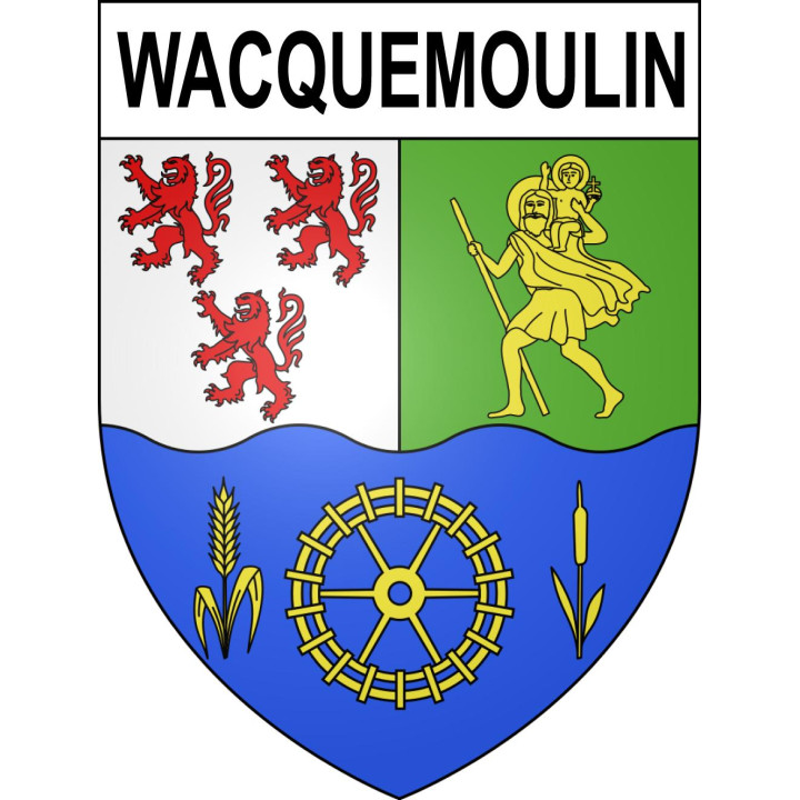 Pegatinas escudo de armas de Wacquemoulin adhesivo de la etiqueta engomada