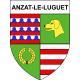 Pegatinas escudo de armas de Anzat-le-Luguet adhesivo de la etiqueta engomada